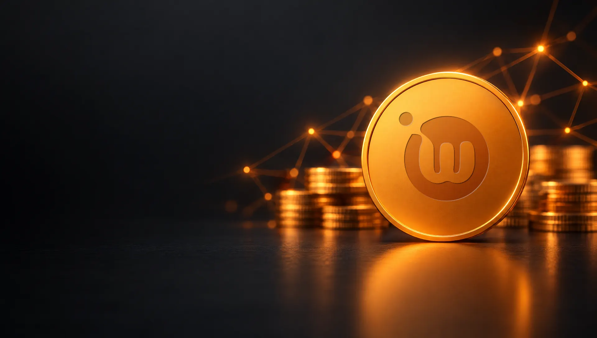 A gold WANNA coin engraved with the WANNA mark